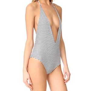 Mikoh Blue and White Striped one piece